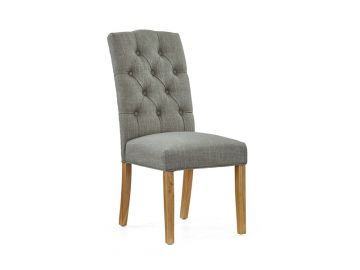 Normandy Grey Button Back Upholstered Chair