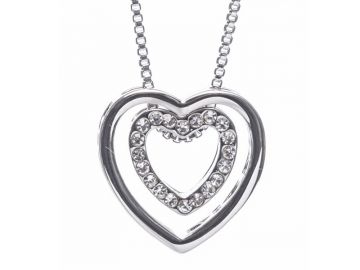 Newgrange Living Silver Heart Intertwined Necklace