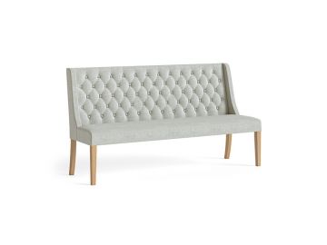 Normandy Beige Button Back Upholstered Dining Sofa