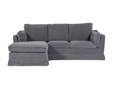 Ali Charcoal Fabric Corner Sofa (LHF)