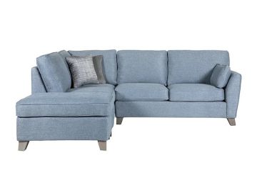 Cantrell Blue Fabric Corner Sofa LHF