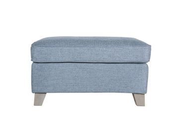 Cantrell Blue Fabric Ottoman