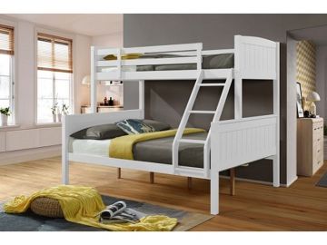 Cassie Triple White Bunk Bed