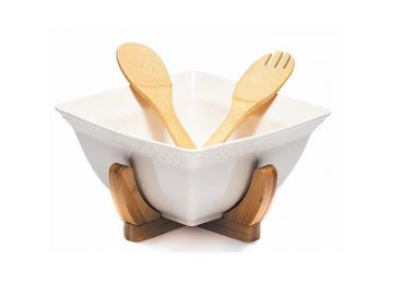 Ceramic 3 Piece Salad Bowl Set