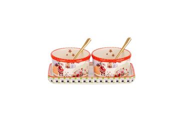 Cath Kidston Xmas Ditsy Condiment Pot Set