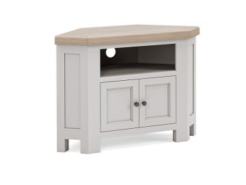 Salcombe Light Grey Corner Tv Unit With 2 Doors