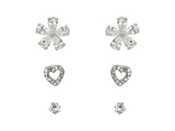 Indulgence Rhodium Crystal Trio Earring