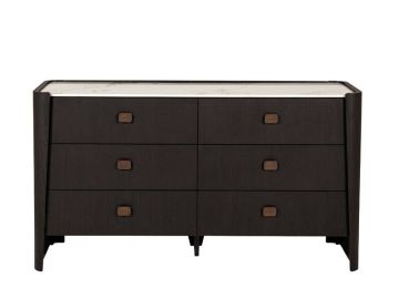 Rhodes Ebony Dressing Chest 6 Drawer