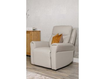 Russo Stone Fabric 1 Seater Electric Recliner