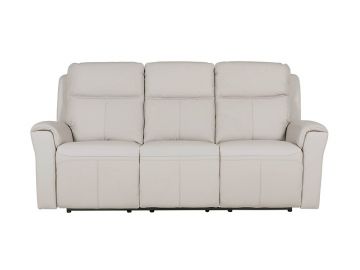 Russo Stone Leather 3 Seater Electric Recliner