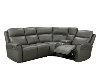 Russo Ash Leather Corner Group Electric Recliner