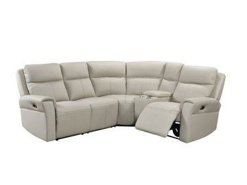 Russo Stone Leather Corner Group Electric Recliner