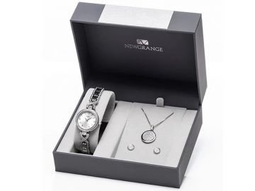 Newgrange Living Silver Watch, Necklace & Earring