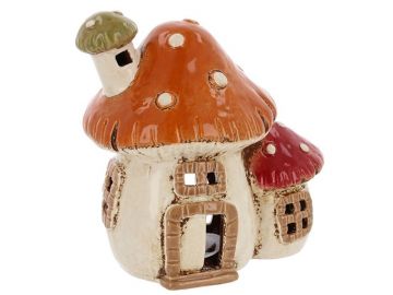 Village Pottery 2 Mushroom House Tealight