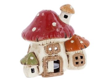 Village Pottery 3 Mushroom House Tealight