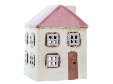 Village Pottery Tall House Cream Mini Tealight