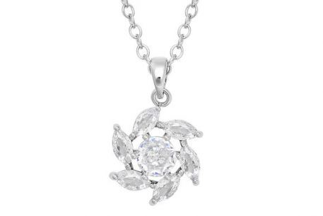 Indulgence Rhodium Crystal Sun Necklace