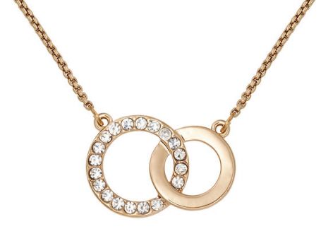 Indulgence Gold Crystal Double Ring Necklace