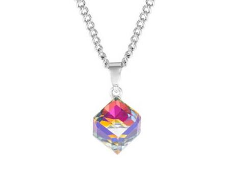 Indulgence Silver Crystal Cube Necklace