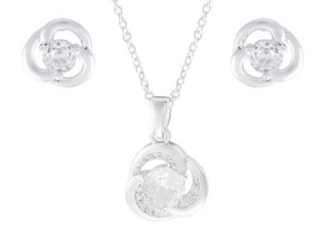 Indulgence Silver Crystal Necklace & Earring Set