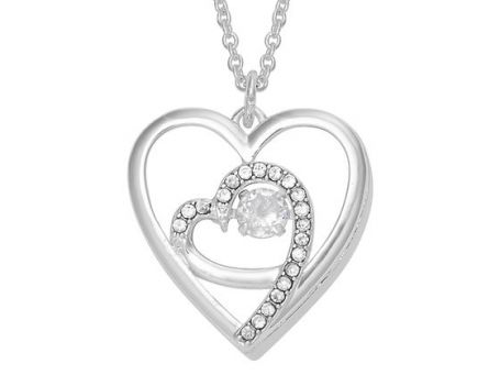 Indulgence Silver Crystal Hearts Necklace