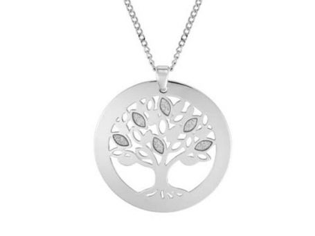 Indulgence Rhodium Crystal Tree Of Life Necklace