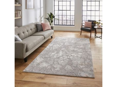 Apollo Grey and Rose Abstract Rug