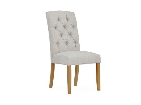 Normandy Natural Button Back Upholstered Chair