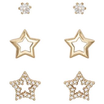 Indulgence Gold Crystal Star Trio Earrings