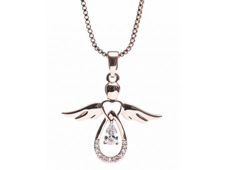 Newgrange Living Rose Gold Guardian Angel Pendant