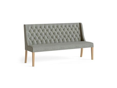 Normandy Grey Button Back Upholstered Dining Sofa