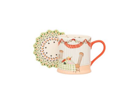 Cath Kidston Xmas Table Mug & Coaster Set