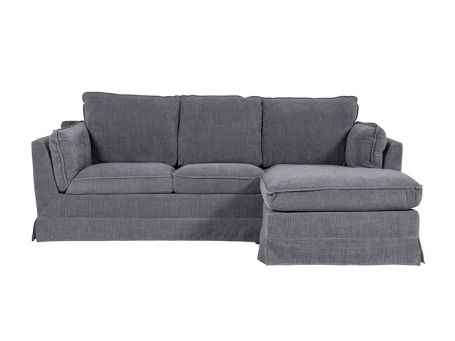 Ali Charcoal Fabric Corner Sofa (RHF)