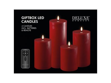 Deluxe Homeart Bordeaux Giftbox LED Candle