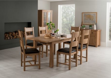 Breeze 1.8m Extending Oak Table + 6 Chairs