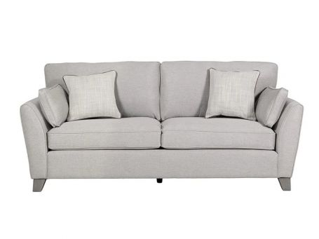 Cantrell Light Grey Fabric 3 Seater Sofa