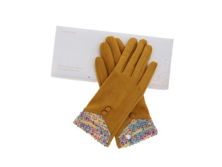 Colour Contrast Boxed Gloves Tan