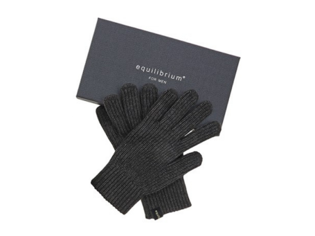 Eq For Men Ribbed Knitted Gloves Grey