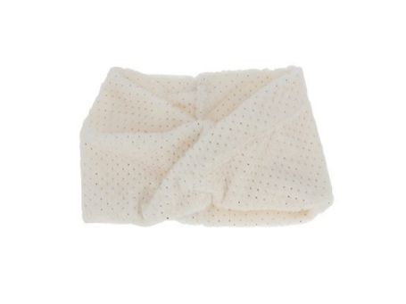 Faux Fur Foil Infinity Scarf Cream
