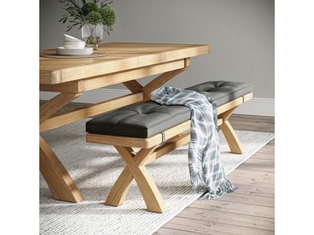 Normandy Cushion Cross Bench - Charcoal