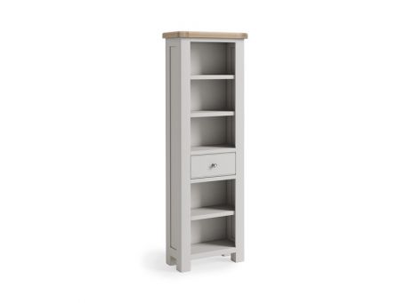 Salcombe Light Grey Slim Bookcase