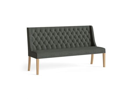 Normandy Charcoal Buttoned Upholstered Dining Sofa