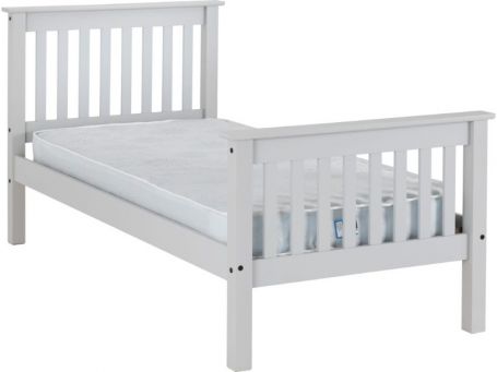 Monaco High Foot End Bed - Grey