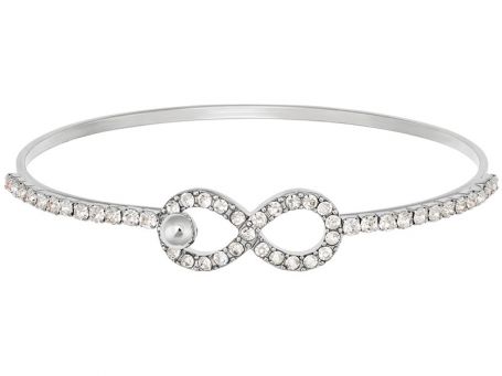 Indulgence Rhodium Crystal Infinity Bangle