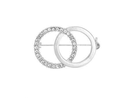 Indulgence Rhodium 2 Rings Crystal Brooch