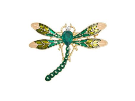 Indulgence Crystal Emerald Dragonfly Brooch