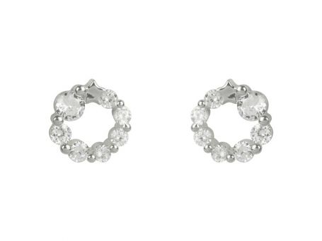 Indulgence Rhodium Crystal Circle Stud Earrings