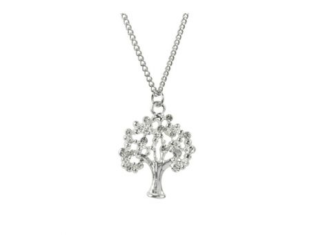 Indulgence Tree Of Life Crystal Silver Necklace