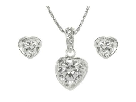 Indulgence Rhodium Crystal Neckalce & Earring Set