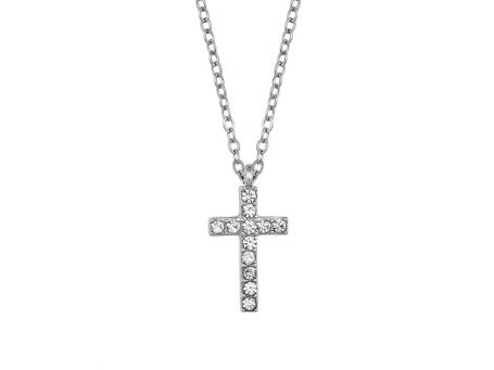 Indulgence Rhodium Crystal Cross Necklace